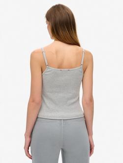 Superdry Athletic Essentials Graphic Button Cami, Grey Marl - view 2, Grey Marl