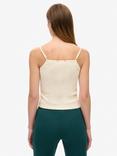 Superdry Athletic Essentials Graphic Button Cami, Turtledove Cream