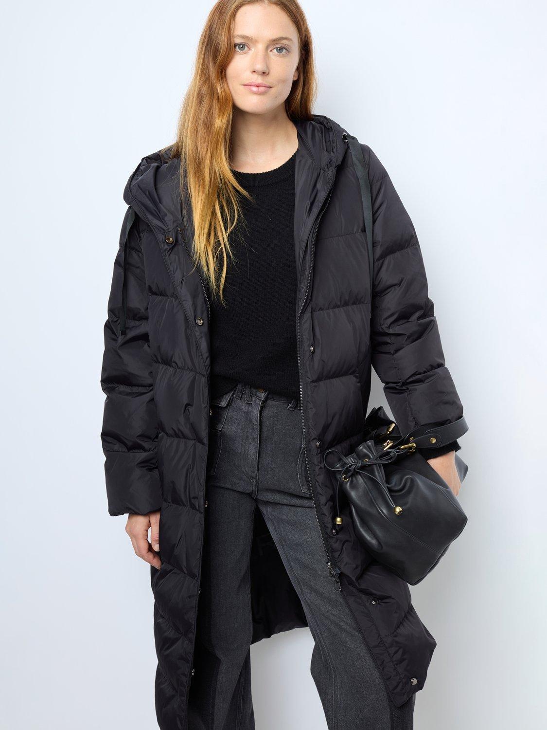 Gerard Darel Lanaelle Longline Padded Jacket, Black