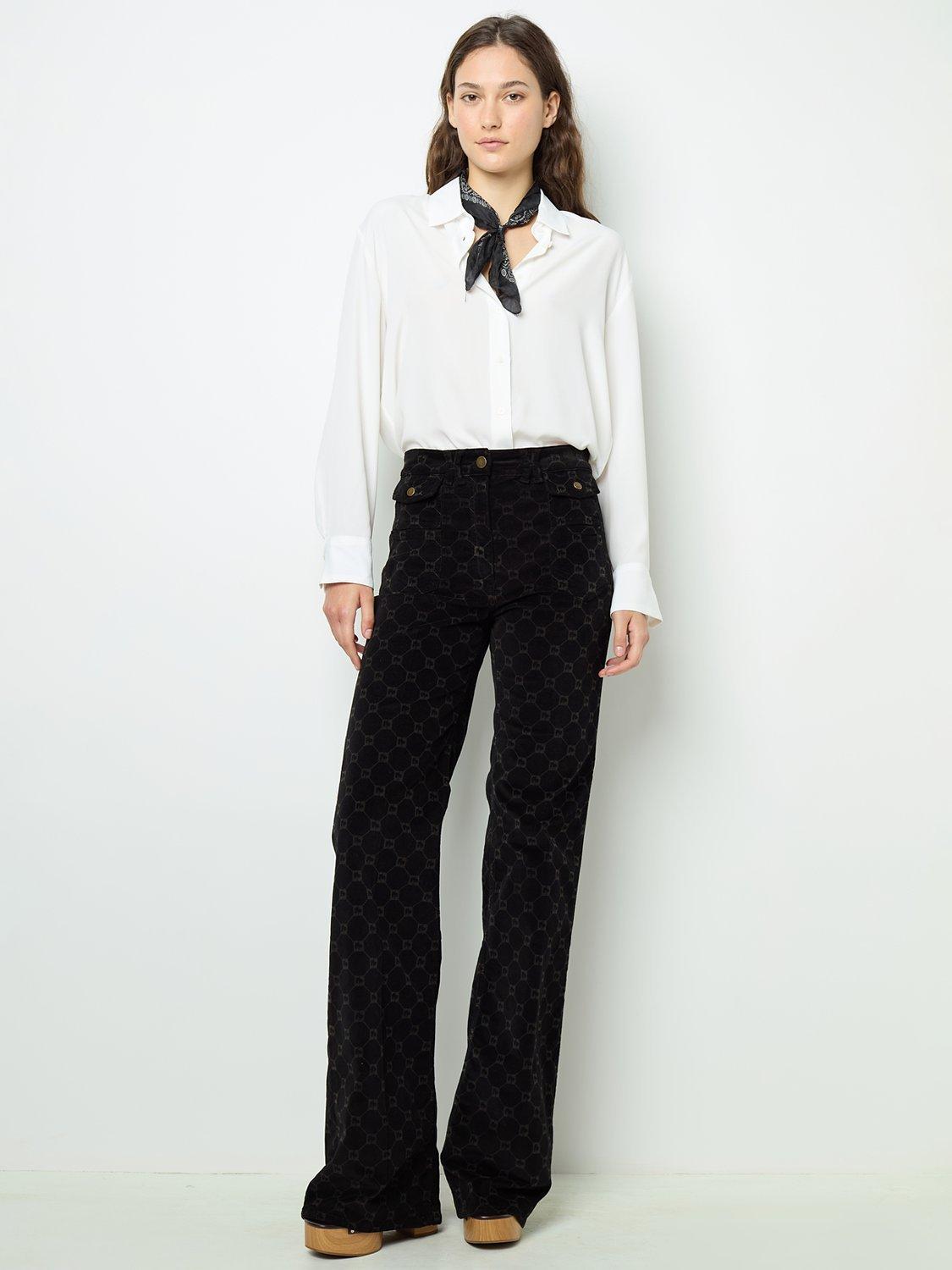 Product image 1 of 5, which shows Gerard Darel Anna Geometric Jeans, Black, 10