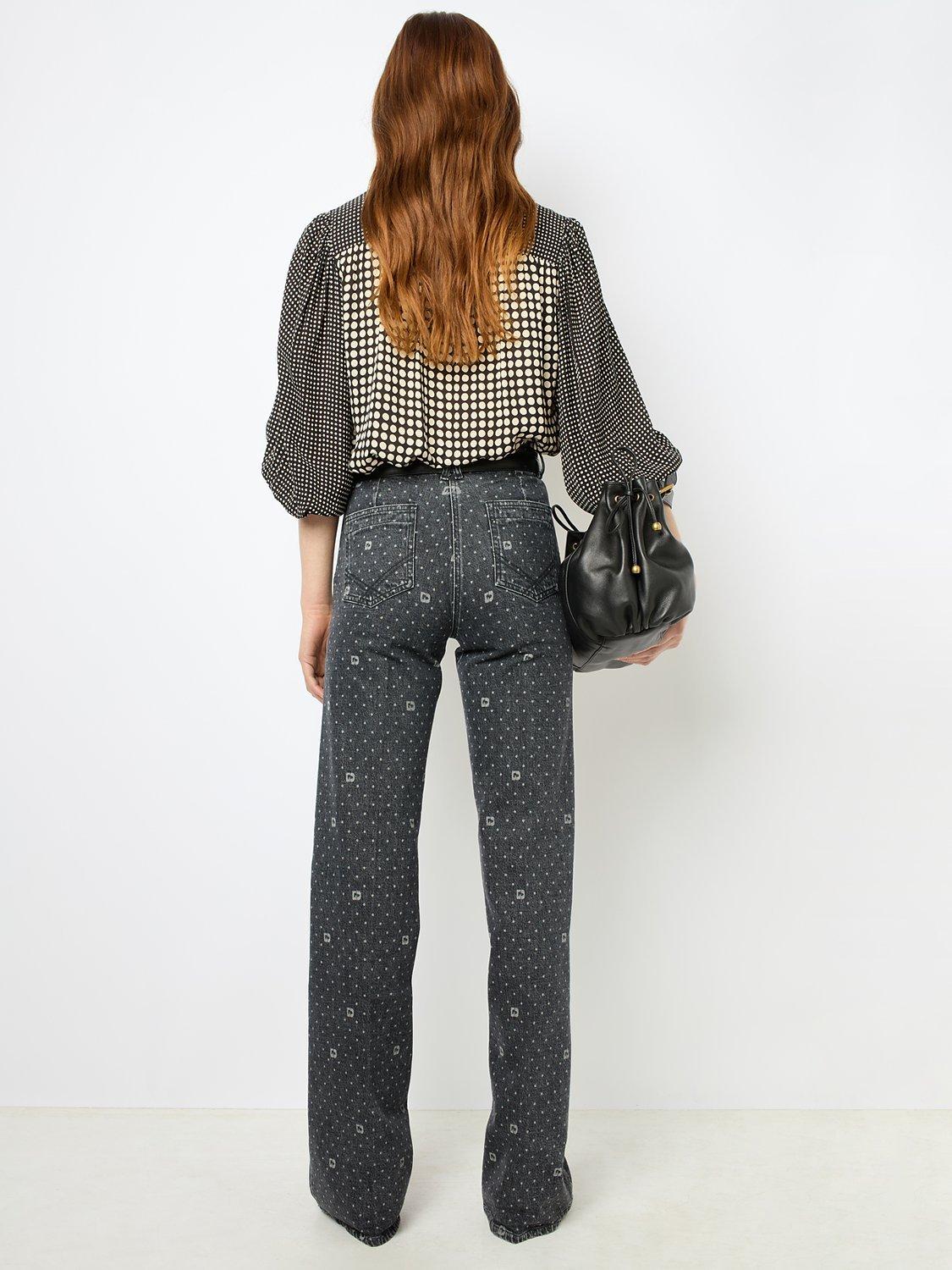 Product image 3 of 5, which shows Gerard Darel Anna Spot Jeans, Charcoal, 10