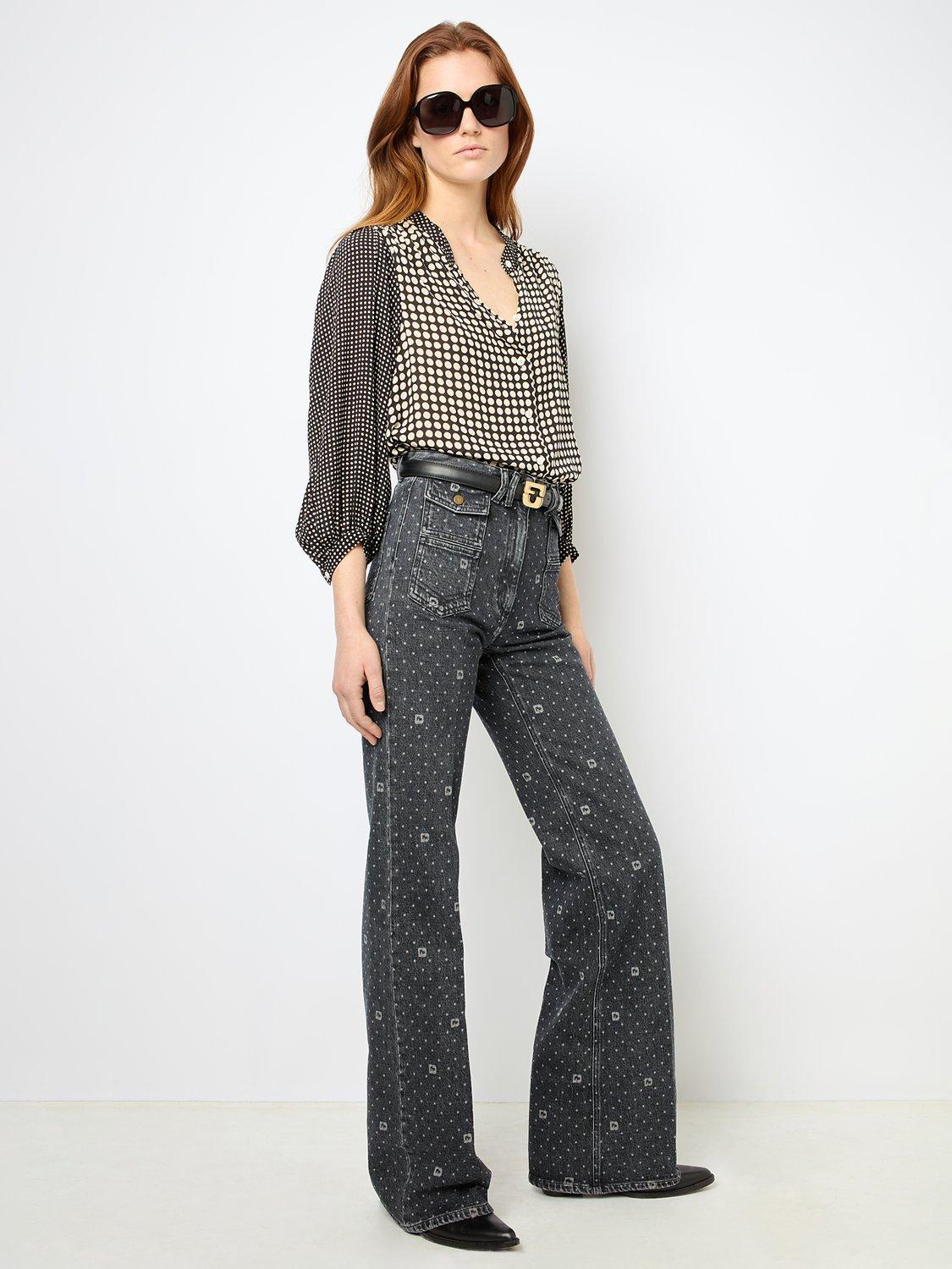 Product image 4 of 5, which shows Gerard Darel Anna Spot Jeans, Charcoal, 10