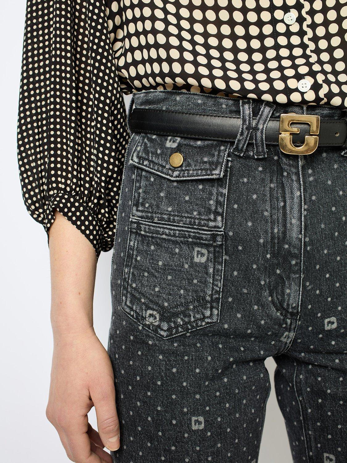 Product image 5 of 5, which shows Gerard Darel Anna Spot Jeans, Charcoal, 10