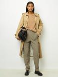 Gerard Darel Niamie Check Straight Leg Trousers, Sand