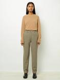 Gerard Darel Niamie Check Straight Leg Trousers, Sand