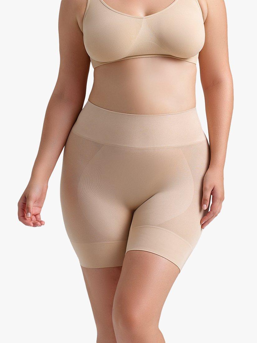 Product image 1 of 2, which shows Ambra Curvesque Anti-Chafe Short Knickers, Nude, 12-14