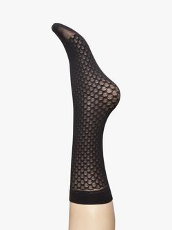 Charnos Honeycomb Anklet Socks, Black, Black
