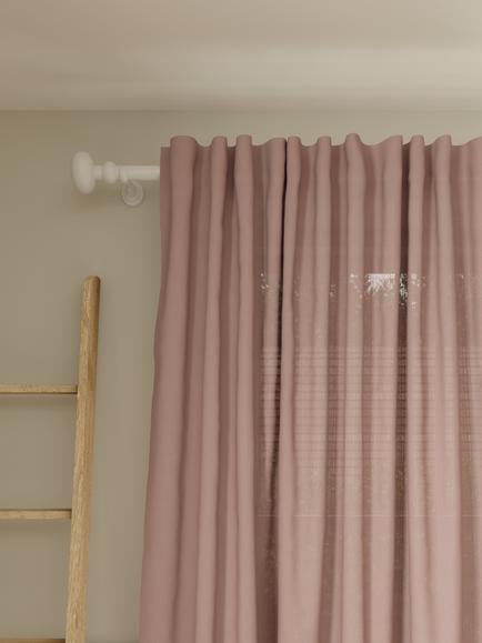 John Lewis Cotton/Linen Hidden Tab Voile Panel, Plaster