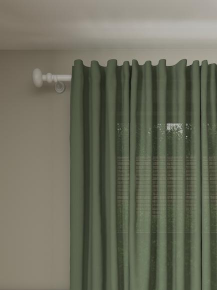 John Lewis Cotton/Linen Hidden Tab Voile Panel, Myrtle Green