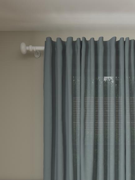 John Lewis Cotton/Linen Hidden Tab Voile Panel, Heritage Blue