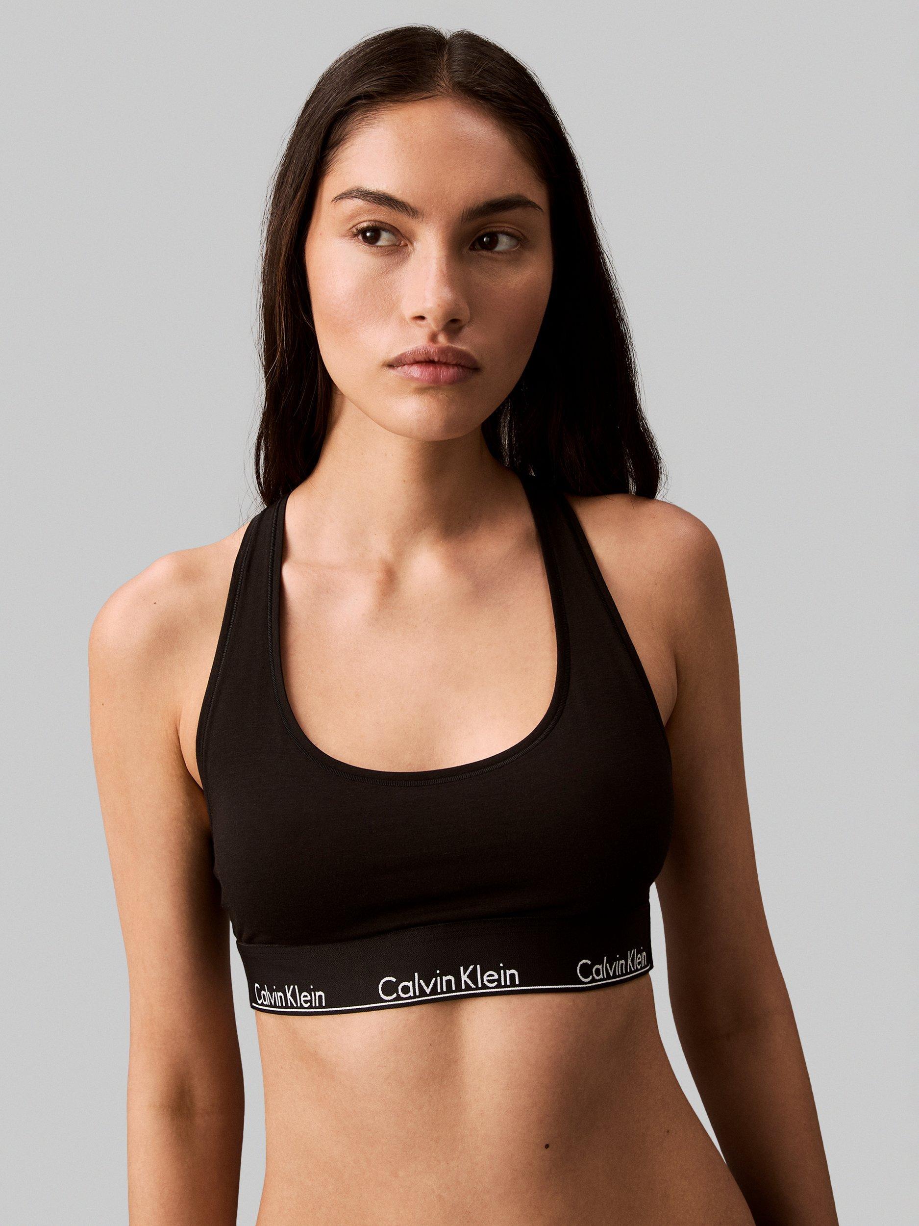 Calvin Klein Modern Cotton Racer Back Bralette, Black, XS