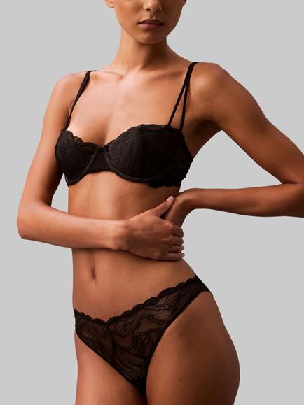 Calvin Klein Sensual Stretch Lace Bikini Knickers, Black