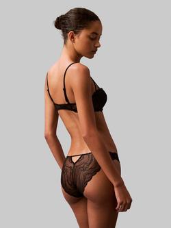 Calvin Klein Sensual Stretch Lace Bikini Knickers - view 2, Black