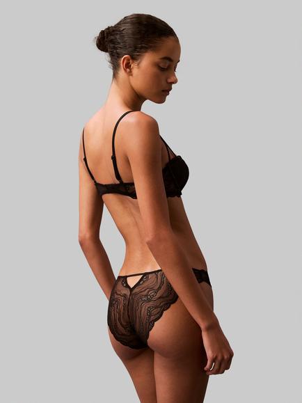 Calvin Klein Sensual Stretch Lace Bikini Knickers - view 2, Black