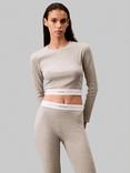 Calvin Klein Crop Crew Neck Lounge Top, Grey Heather