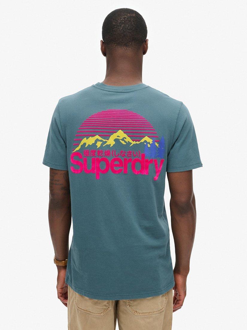 Product image 2 of 6, which shows Superdry Textured Logo T-Shirt, Stargazer Blue, S