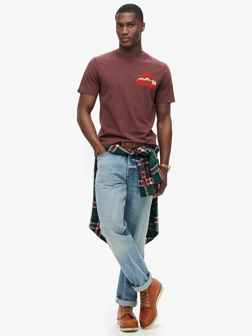Product image 3 of 6, which shows Superdry Basic T-Shirt, Rum Raisin Brown, S