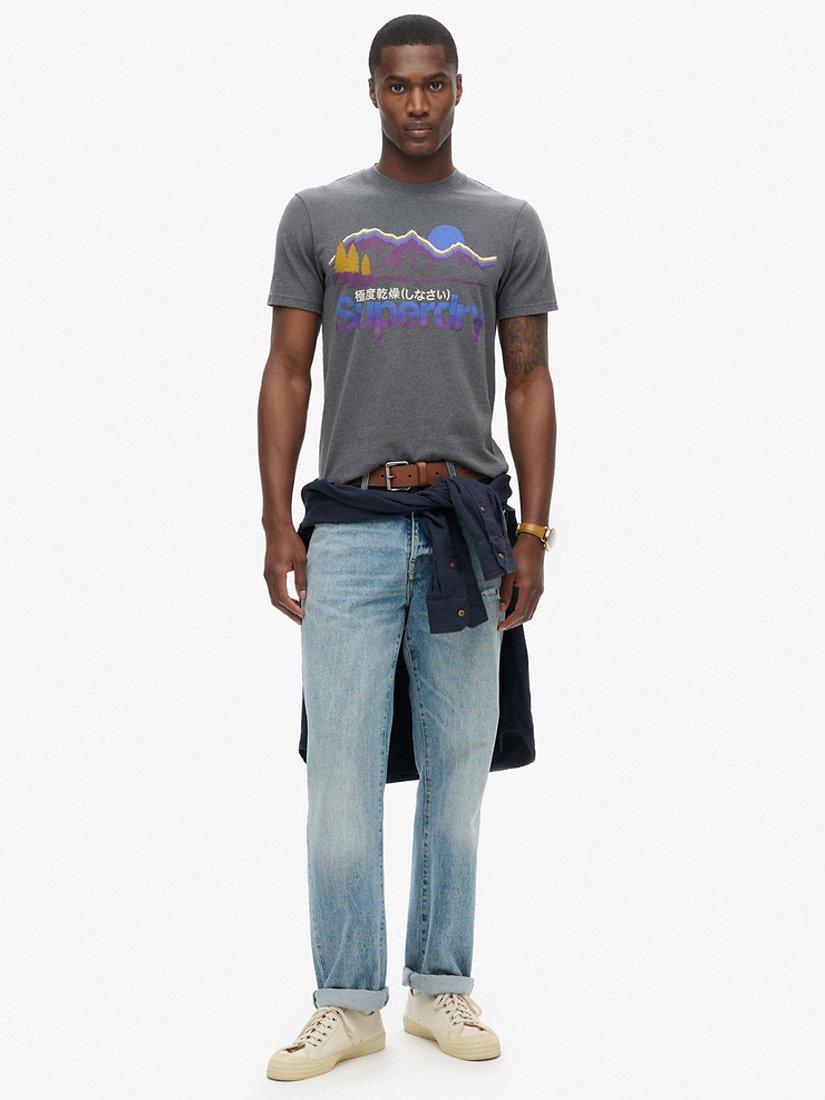 Product image 3 of 6, which shows Superdry Great Outdoors Graphic T-Shirt, Granite Grey Marl, S