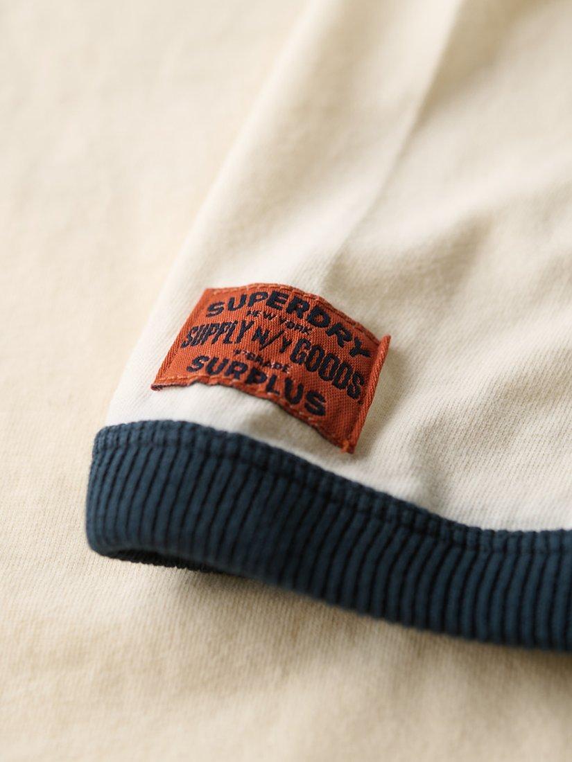 Product image 4 of 6, which shows Superdry Ringer Workwear T-Shirt, Vintage Cream, S