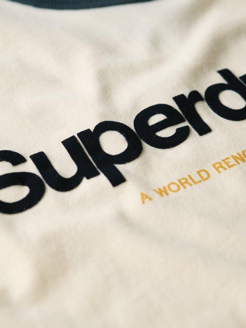 Product image 6 of 6, which shows Superdry Ringer Workwear T-Shirt, Vintage Cream, S