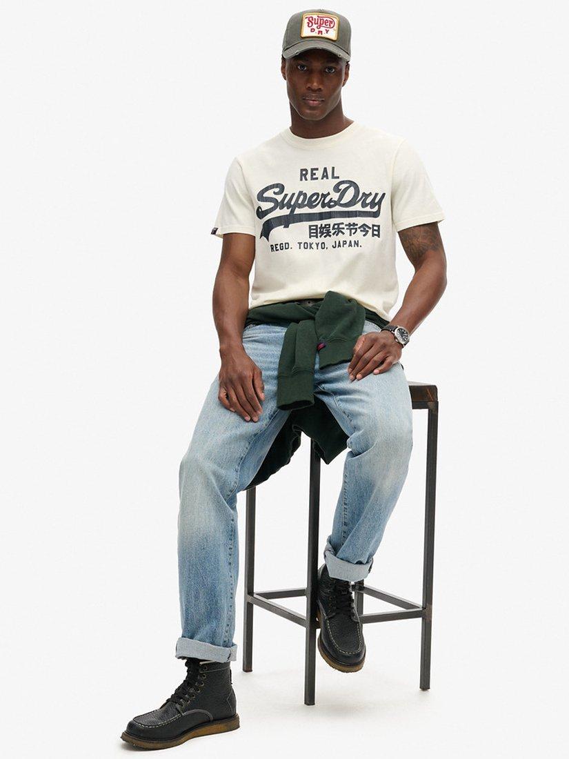 Superdry Vintage Logo Graphic T-Shirt, Ecru, S