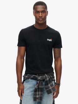 Superdry Essential Embroidered T-Shirt, Black, Black