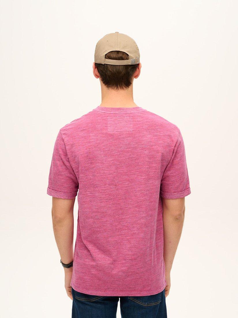 Product image 2 of 6, which shows Superdry Over-Dyed Slub Marl T-Shirt, Shocking Pink, S