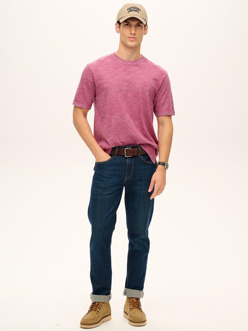 Product image 3 of 6, which shows Superdry Over-Dyed Slub Marl T-Shirt, Shocking Pink, S