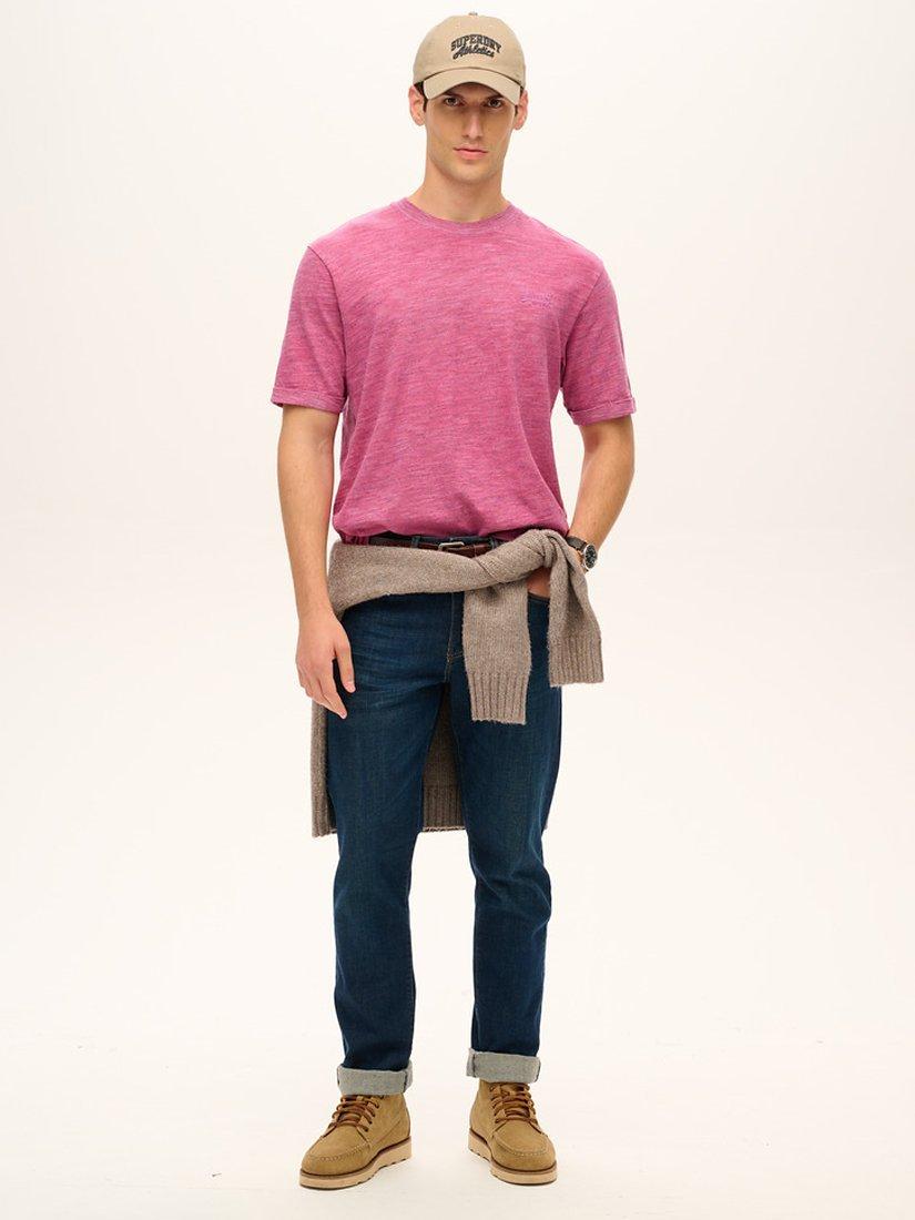 Product image 4 of 6, which shows Superdry Over-Dyed Slub Marl T-Shirt, Shocking Pink, S