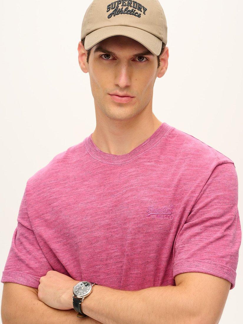 Product image 5 of 6, which shows Superdry Over-Dyed Slub Marl T-Shirt, Shocking Pink, S