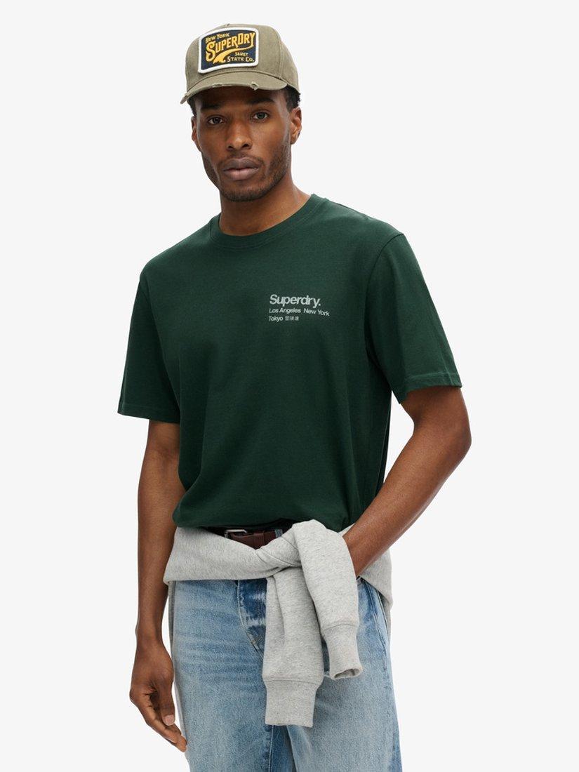 Product image 1 of 6, which shows Superdry Core Logo City Loose T-Shirt, Enamel Green, S