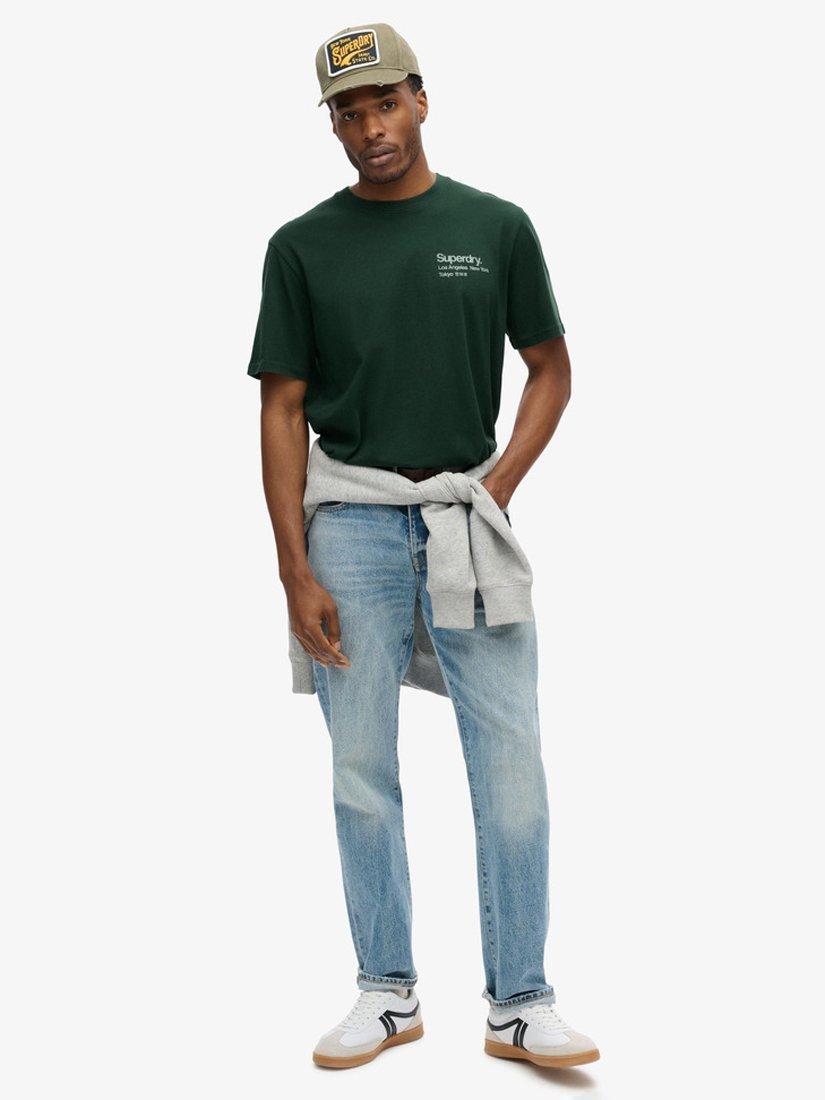 Product image 3 of 6, which shows Superdry Core Logo City Loose T-Shirt, Enamel Green, S