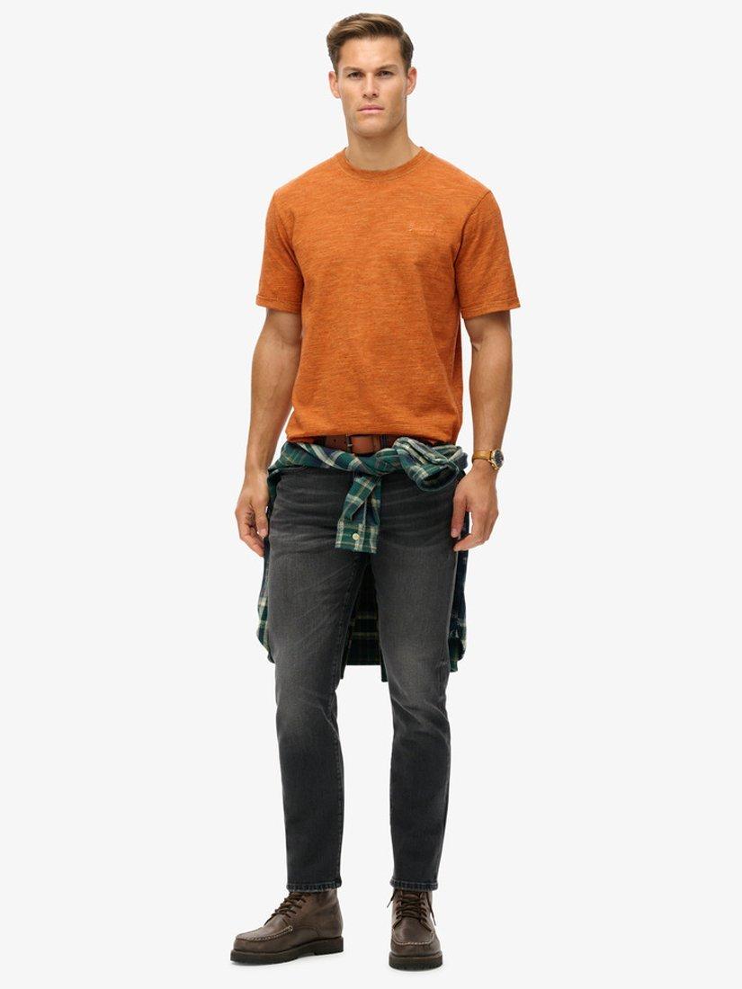 Product image 3 of 6, which shows Superdry Over-Dyed Slub Marl T-Shirt, Denver Orange, S
