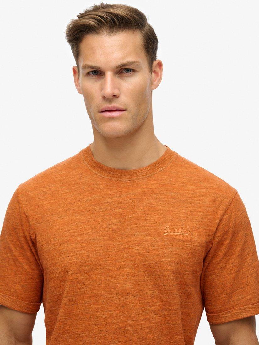 Product image 5 of 6, which shows Superdry Over-Dyed Slub Marl T-Shirt, Denver Orange, S