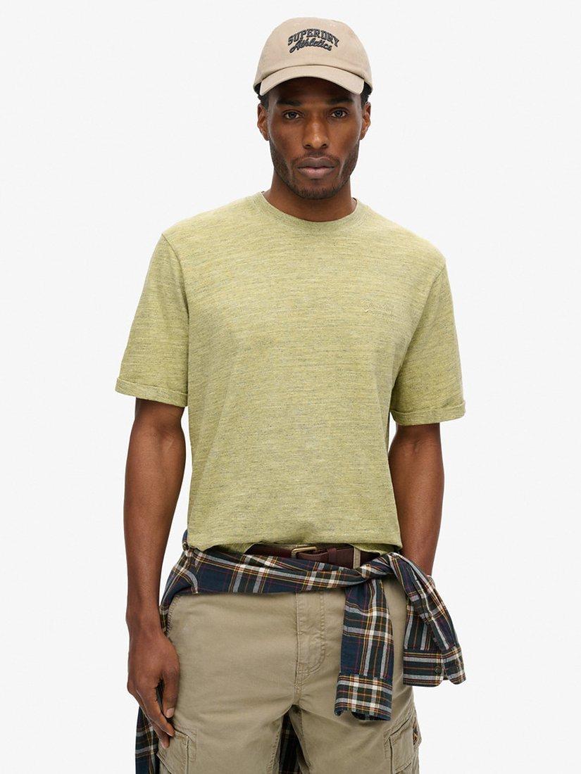 Product image 1 of 6, which shows Superdry Over-Dyed Slub Marl T-Shirt, Lemon Drop, S