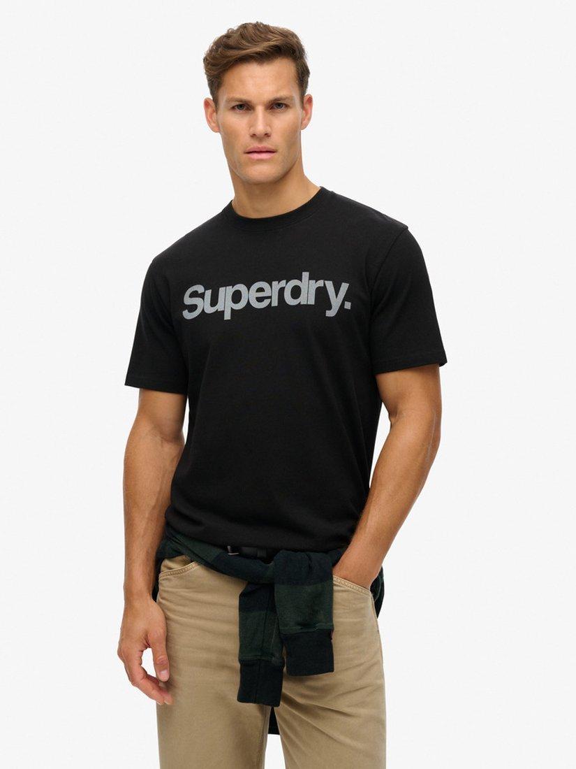 Product image 1 of 6, which shows Superdry Core Logo City Loose T-Shirt, Black, S