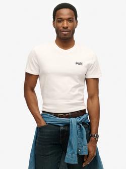 Superdry Essential Embroidered T-Shirt, Optic, Optic