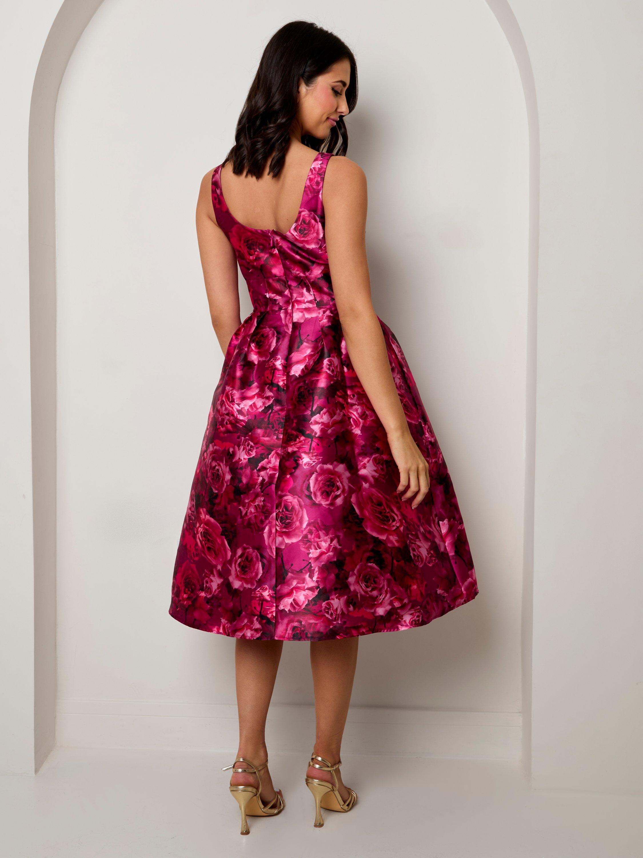 Product image 2 of 4, which shows Chi Chi London Floral Dress, Purple, 6