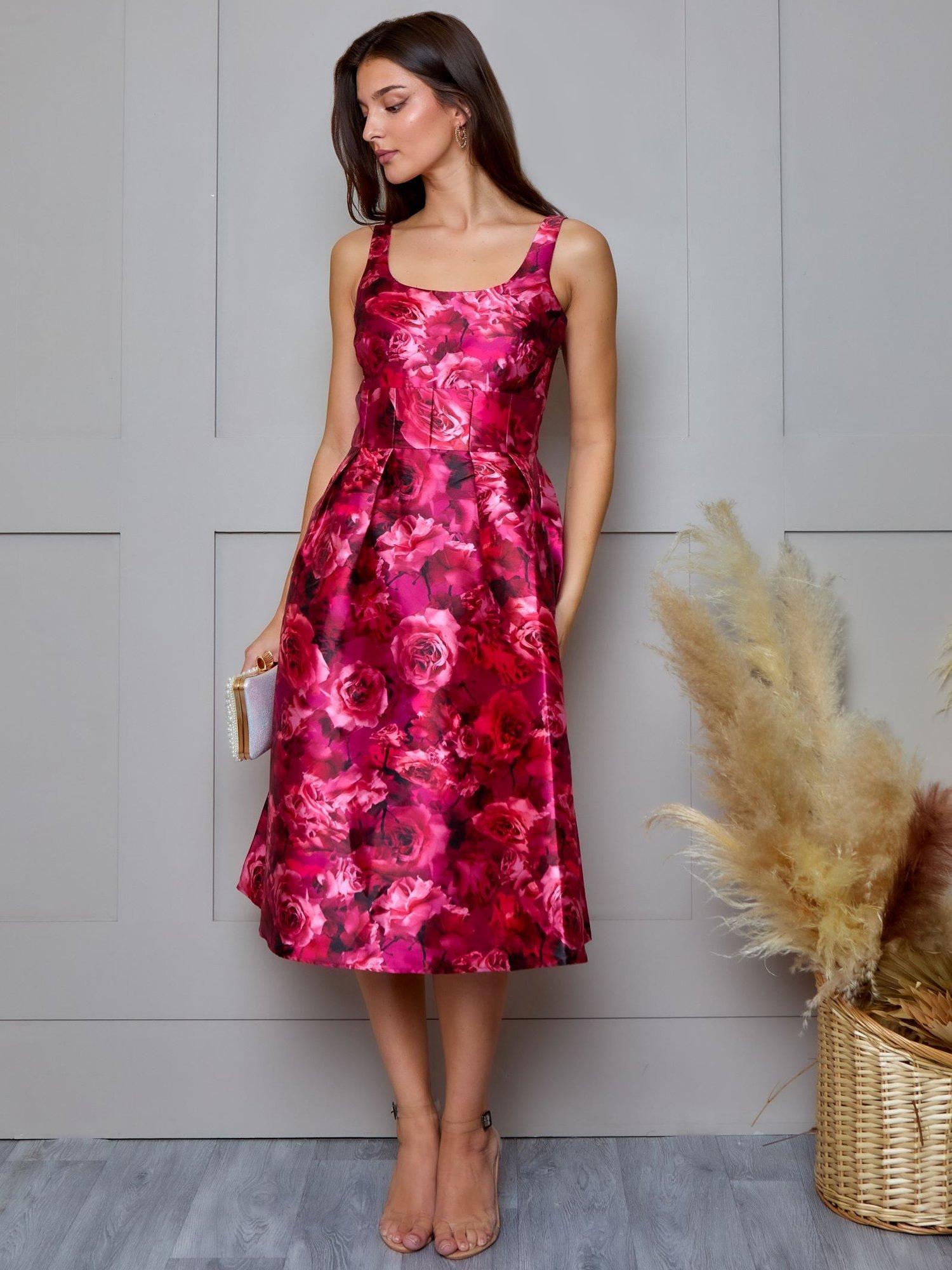 Product image 4 of 4, which shows Chi Chi London Floral Dress, Purple, 6