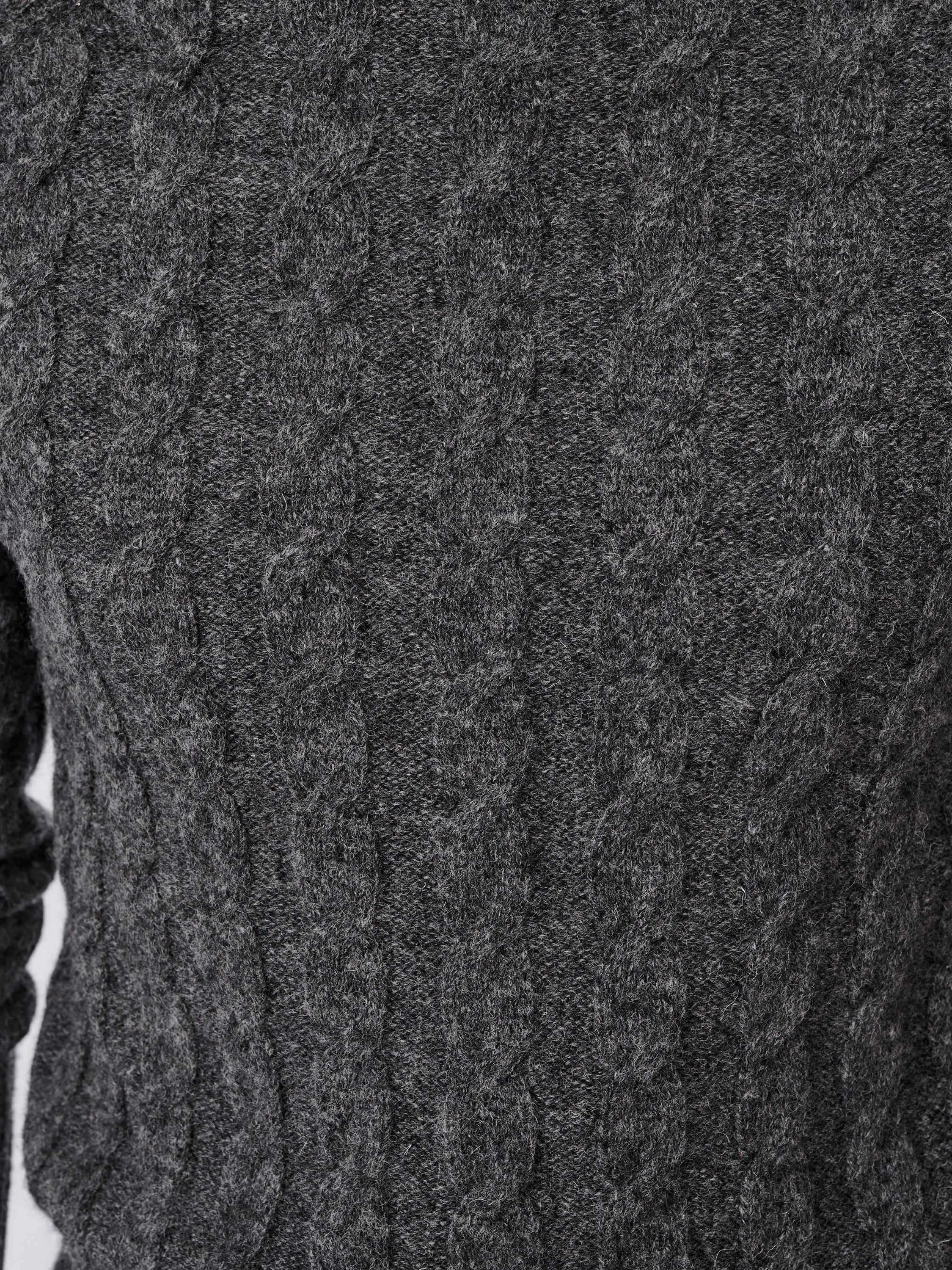Product image 5 of 7, which shows Aubin Woodhall Wool Crew Cable Knit Jumper, Charcoal, L