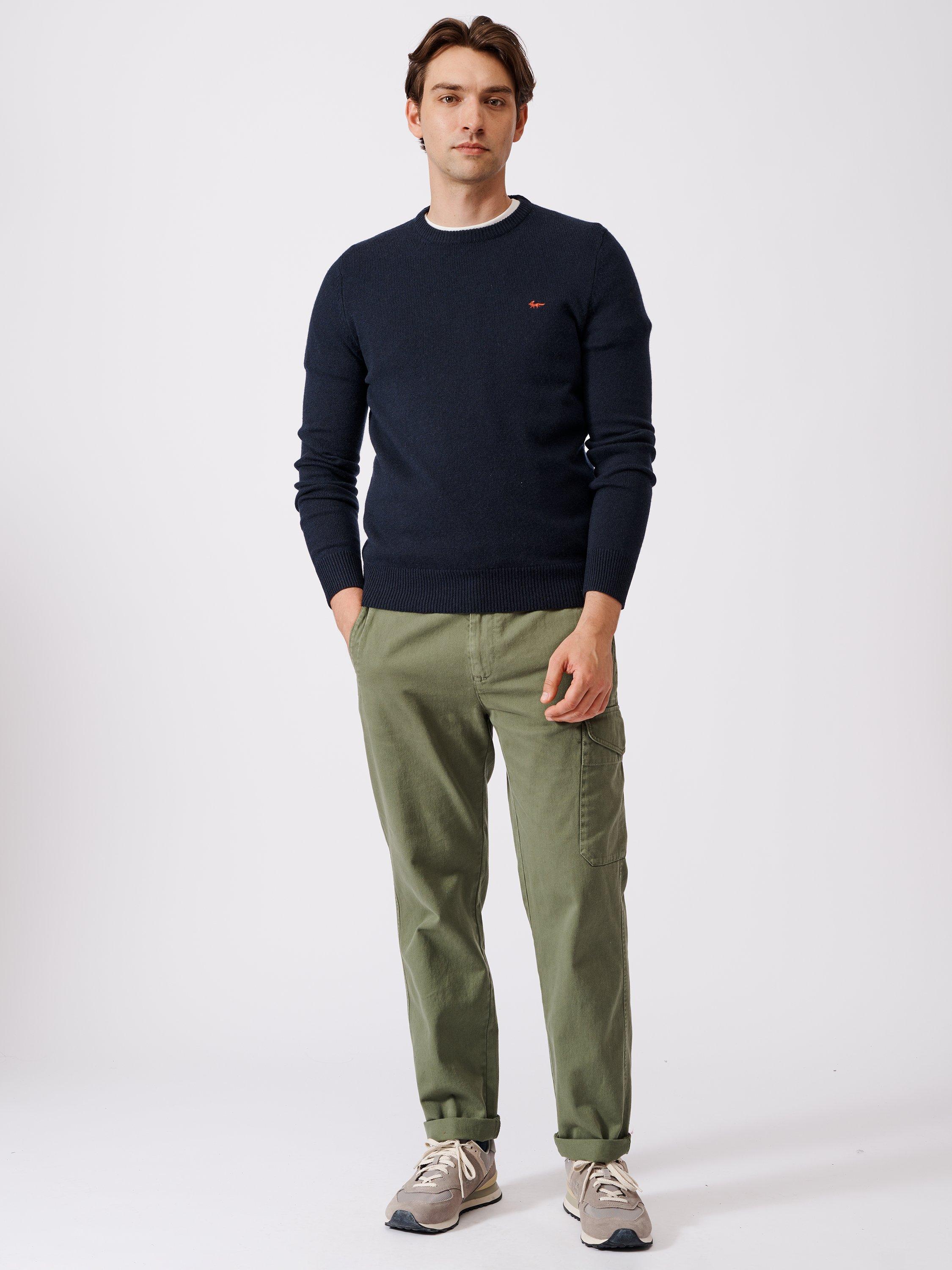 Product image 3 of 8, which shows Aubin Westbourne Merino Wool Jumper, Navy, L