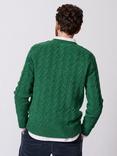 Aubin Woodhall Wool Crew Cable Knit Jumper, Green