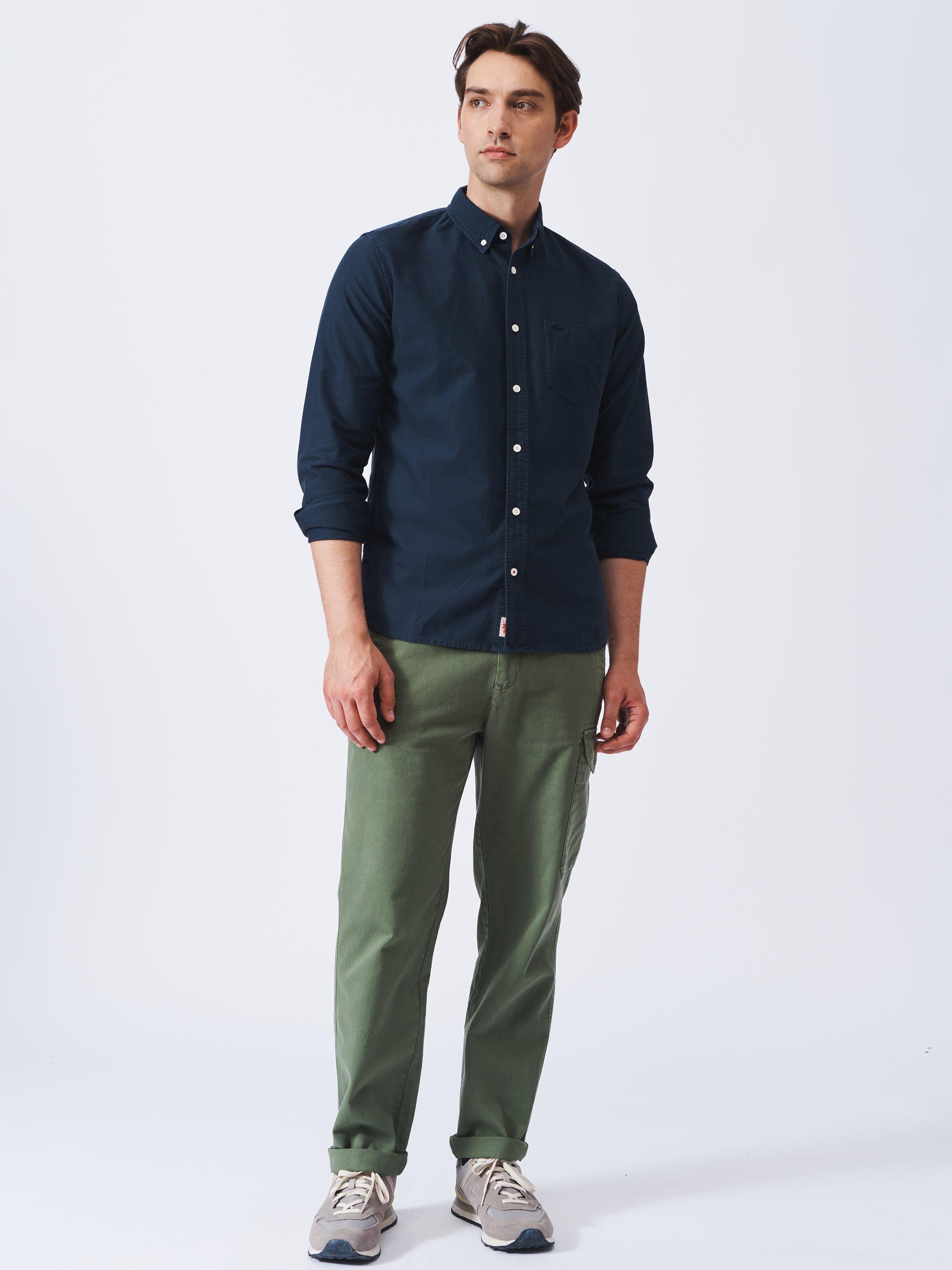 Product image 3 of 7, which shows Aubin Aldridge Oxford Cotton Button Down Shirt, Washed Navy, S
