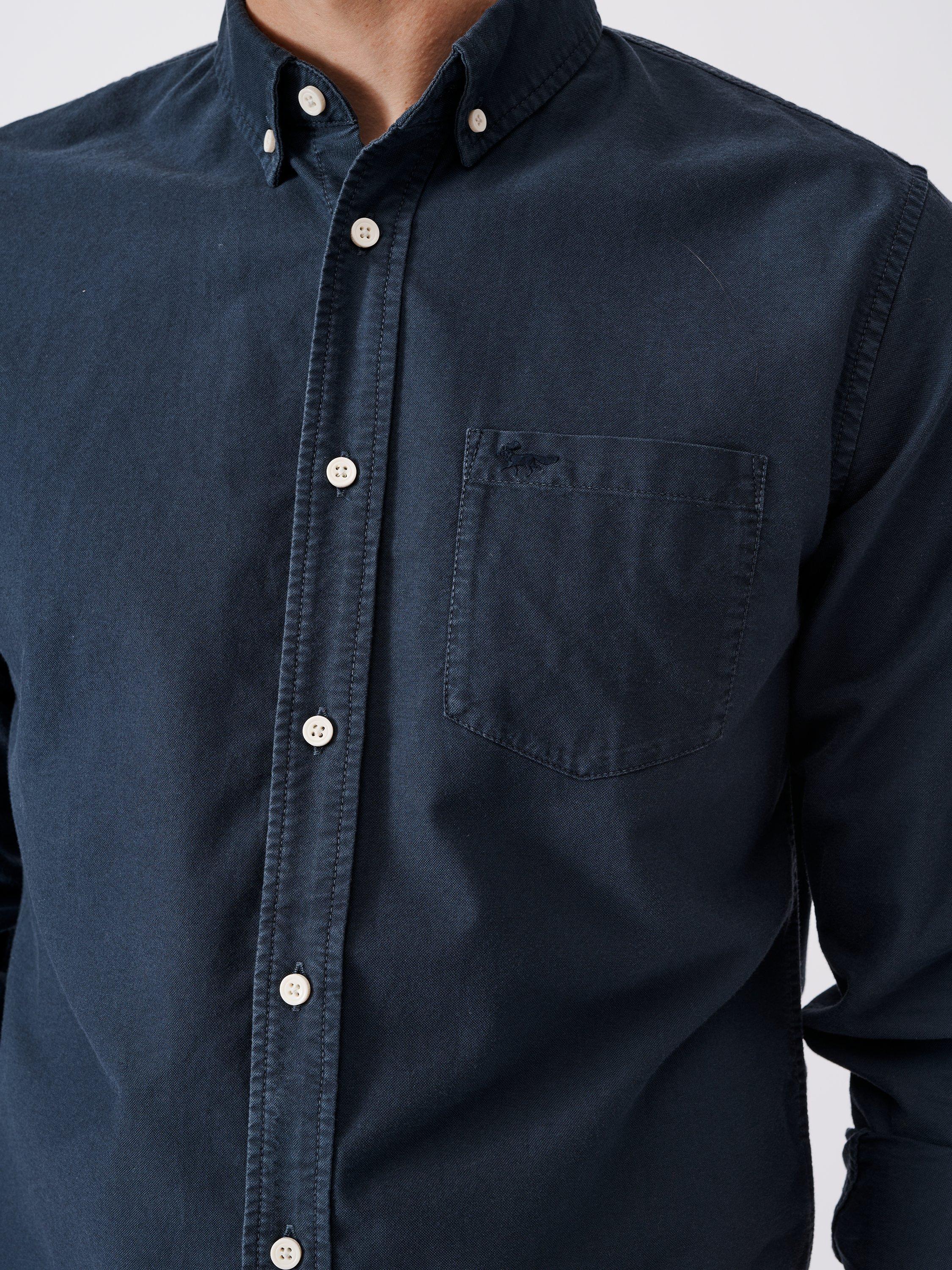 Product image 5 of 7, which shows Aubin Aldridge Oxford Cotton Button Down Shirt, Washed Navy, S