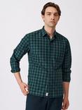 Aubin Gladstone Cotton Poplin Shirt, Green/Navy Gingham