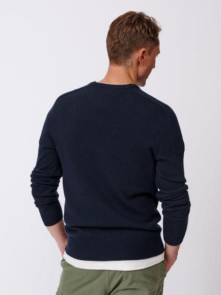Aubin Eastbourne V-Neck Merino Wool Jumper, Navy - view 2, Navy