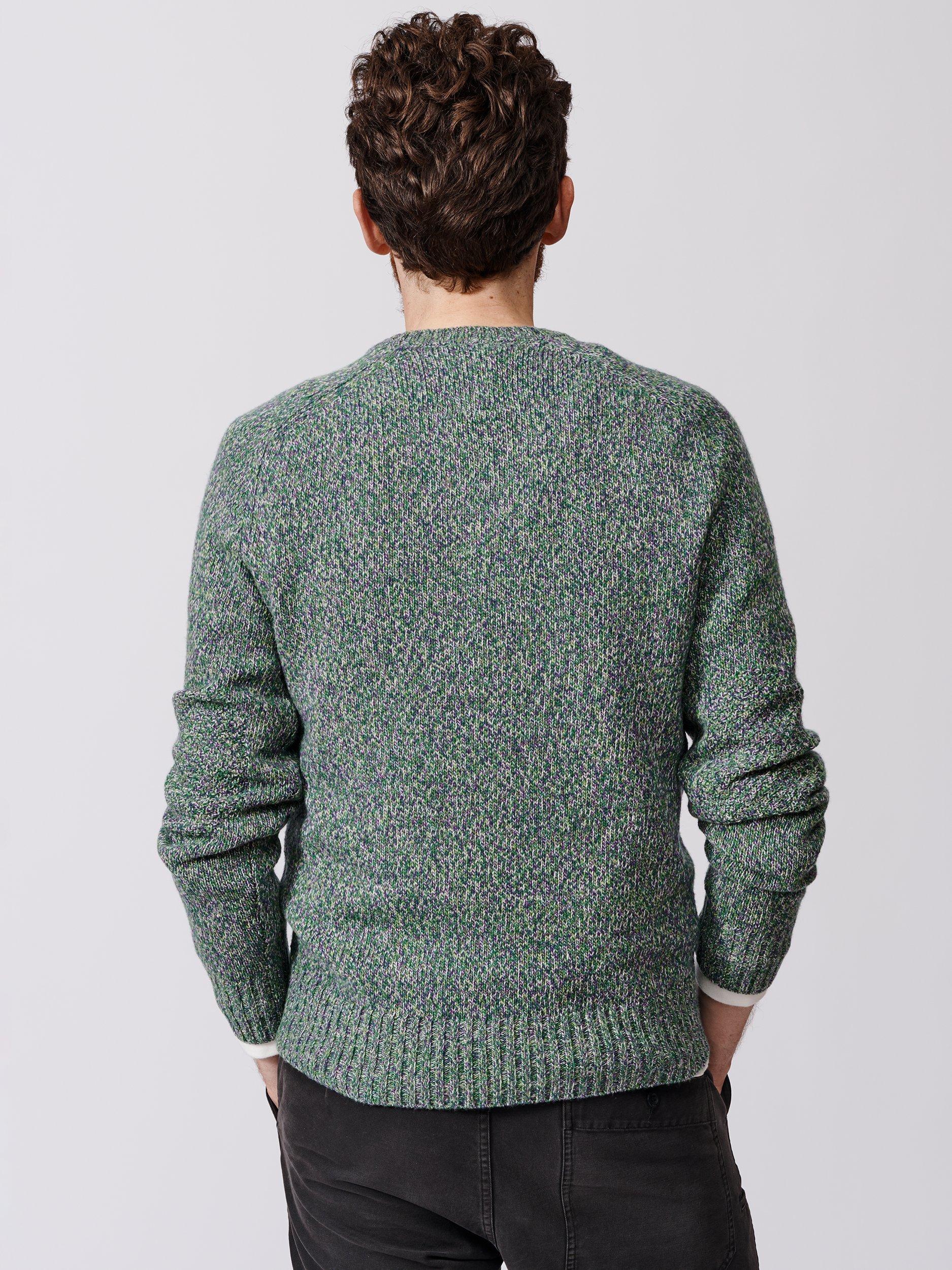 Product image 2 of 8, which shows Aubin Ripley Crew Neck Wool Blend Jumper, Green Twist, S