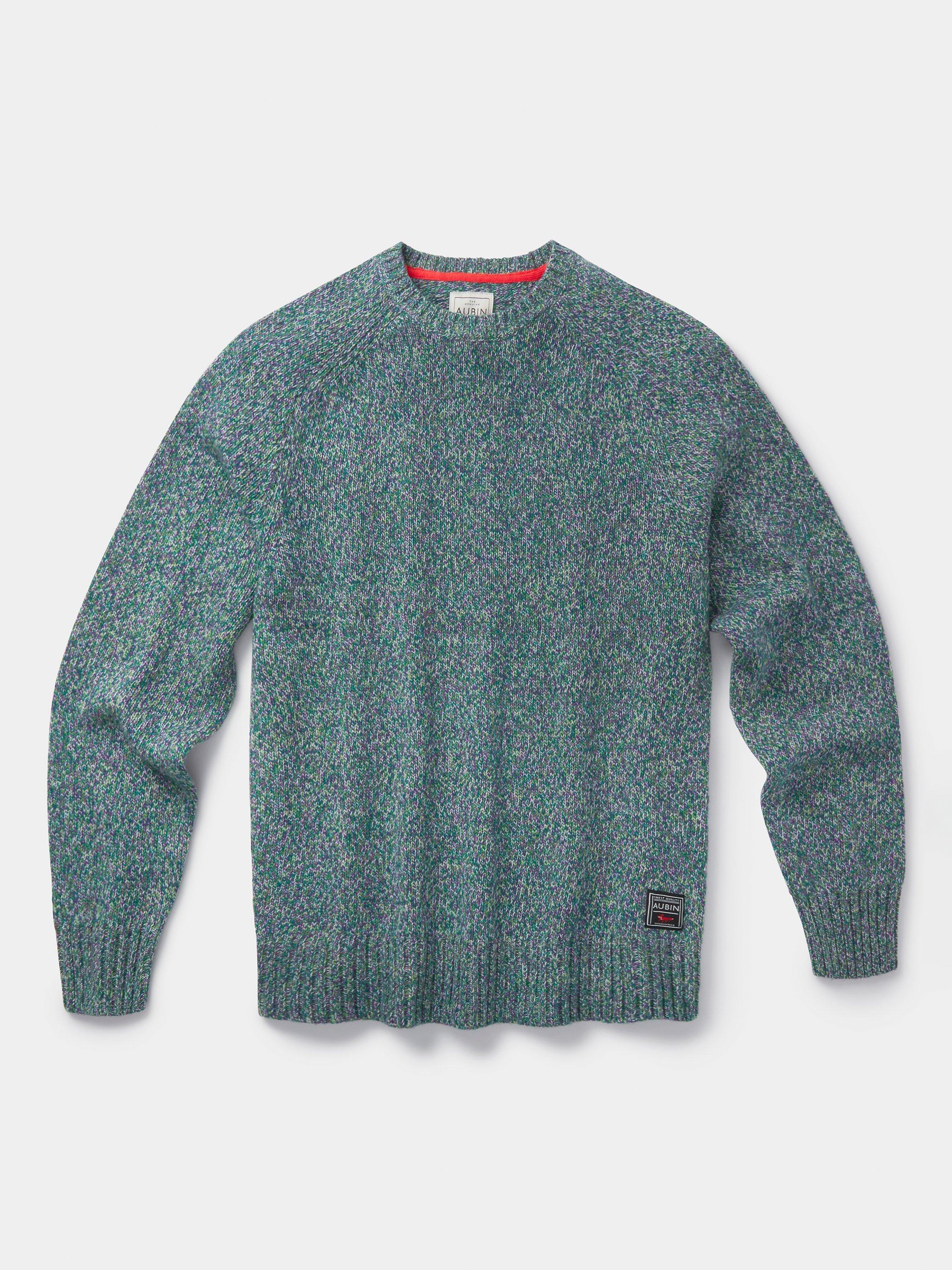 Product image 8 of 8, which shows Aubin Ripley Crew Neck Wool Blend Jumper, Green Twist, S