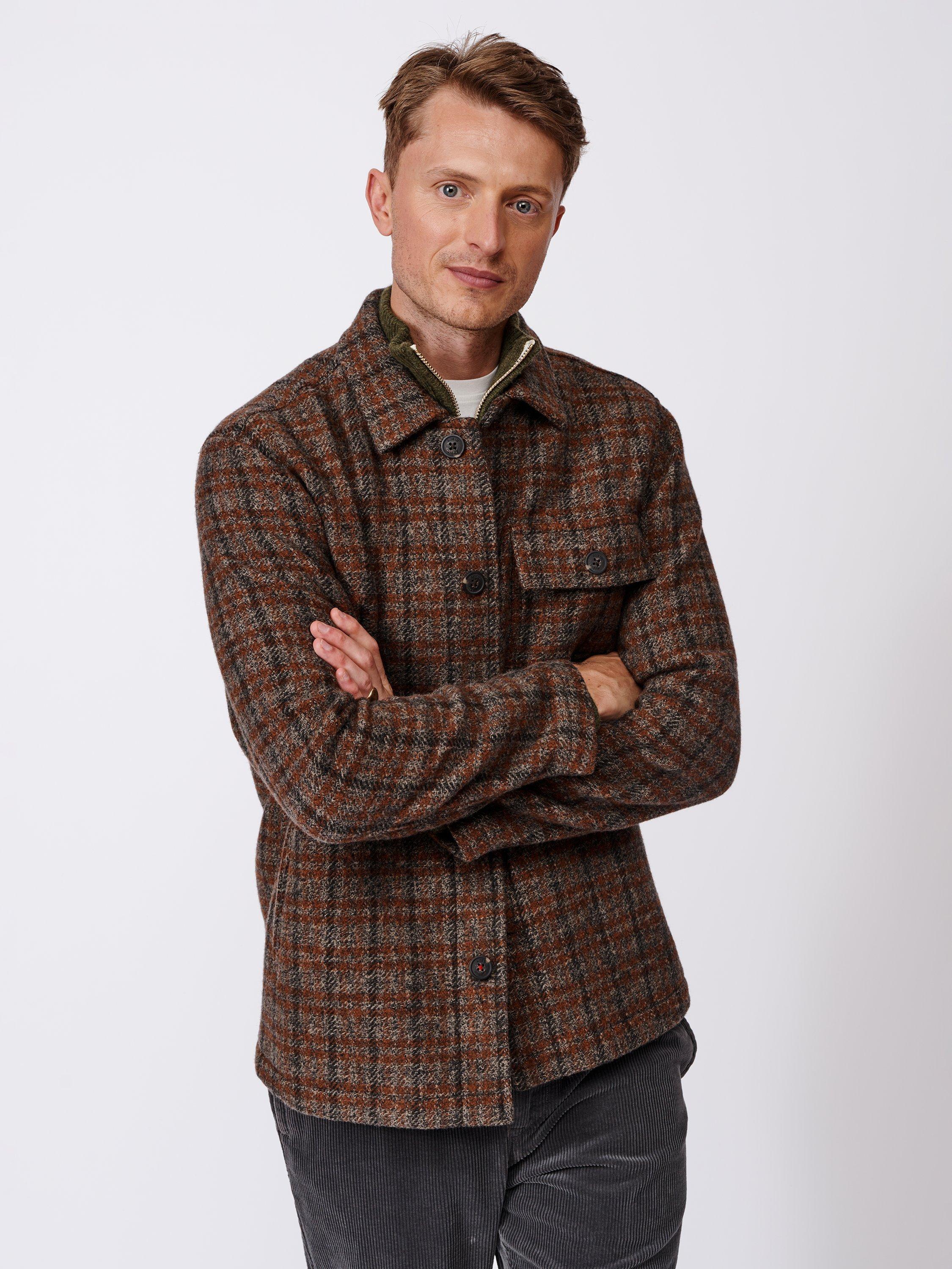 Aubin Nettleham Check Wool Blend Jacket, Brown