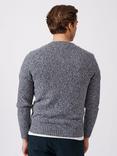 Aubin Ripley Crew Neck Wool Blend Jumper, Navy Twist